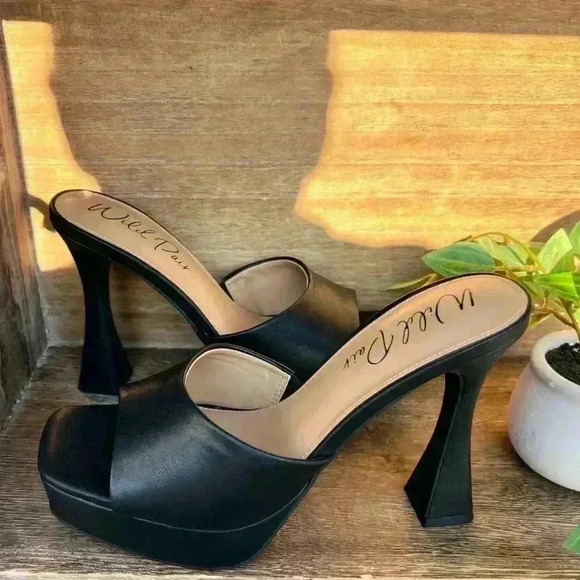 NEW Wild Pair Raja Women’s Faux Leather Peep-Toe Platform Sandals - Size 8.5 - Picture 3 of 14